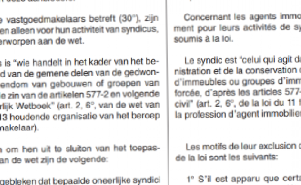 Syndici niet langer onderworpen aan antiwitwasverplichtingen! Syndici niet langer onderworpen aan antiwitwasverplichtingen!