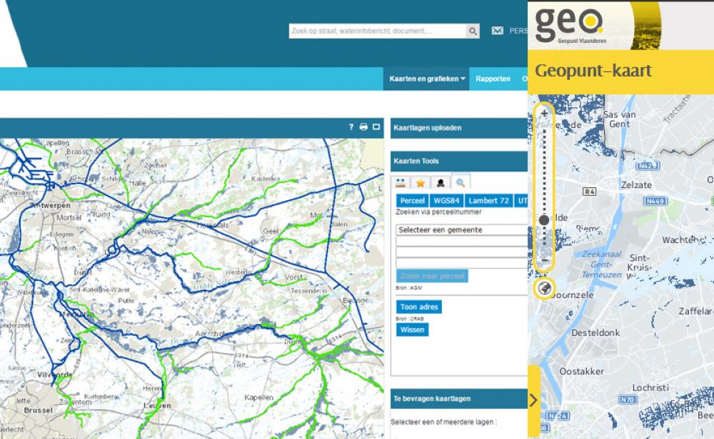 Waterinfo vs Geopunt