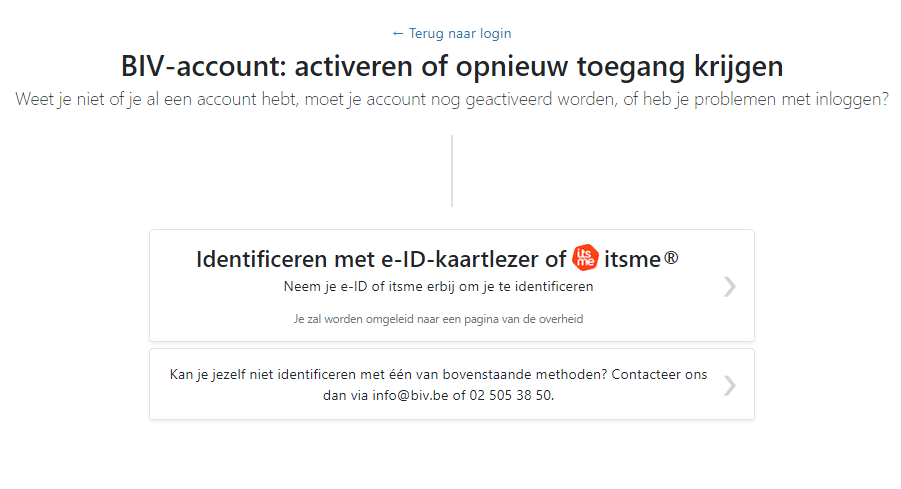 Account activeren - met itsme of e-ID